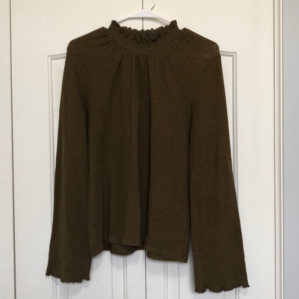 Madewell Texture & Thread Ruffled Mockneck Top - Picture 3 of 3